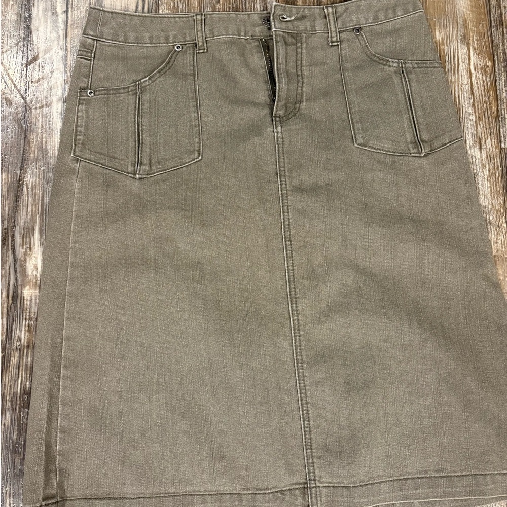 Christopher & Banks Khaki Jean  Skirt